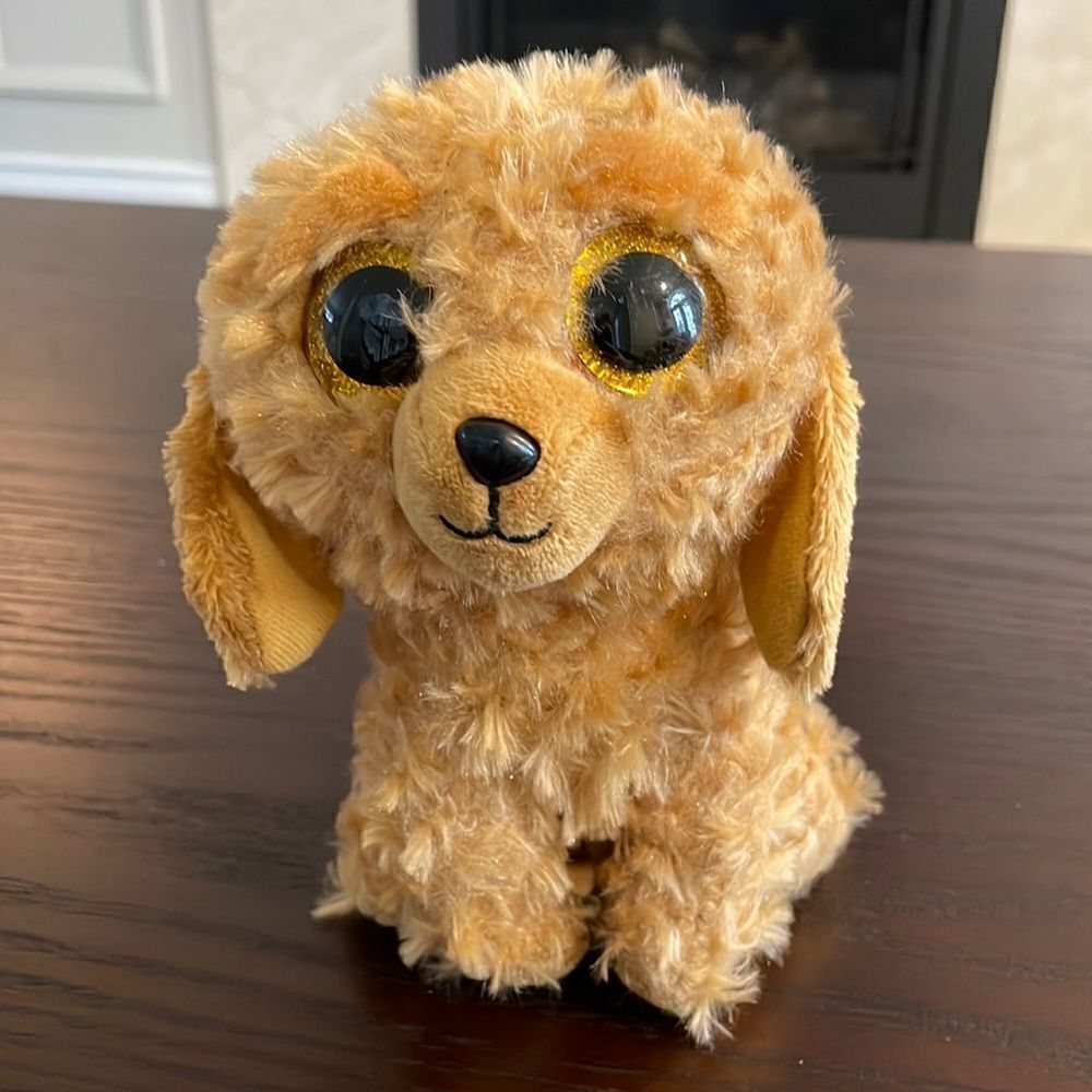 2022 Ty Beanie Boos Noodles the Brown Poodle Stuffed Animal Plush Toy 6” EUC